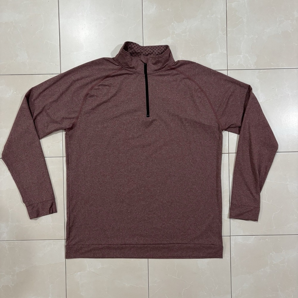 Swannies Gold 1/4 Zip Sweater Stretch Performance Men's Large Red Pullover